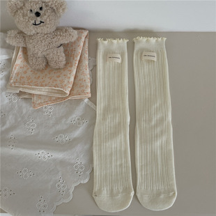 IOULOR new Maillard autumn and winter wooden ear socks women's Japanese pile socks sweet solid color mid-calf length socks wholesale