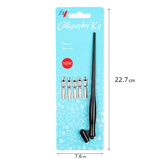 Карта памяти диагональная черная комическая ручка Dip Pen каллиграфический костюм Ручка + 5 видов перьев