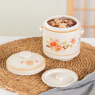 Керамическая чашка тушеное мясо с водой с двойной крышкой. Птичье гнездо.