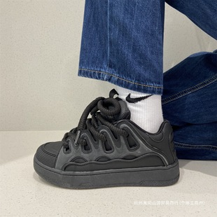 National Trendy Chic Star Grey Bread Shoes All-match sneaker Men's and Women's Spring and Summer Casual Skate Shoes Student Thick Sole