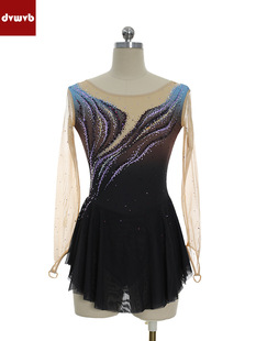 Figure Skating Clothing Children's Adult Figure Skating Performance Test Grade Women's Skirt Sparkling Mesh dress