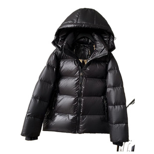 Black Gold Windproof Short Down Jacket Women's 2025 New Winter High-end Men's Thickened Couple Hooded Jacket
