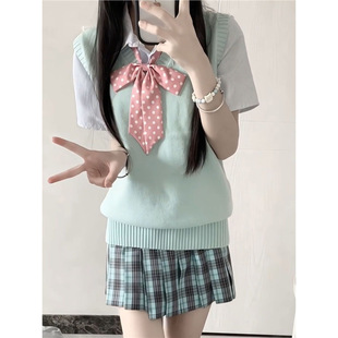 Jk Uniform Pullover Vest Sweater Knitwear Vest Sleeveless V-Neck Stacked Japanese College Top