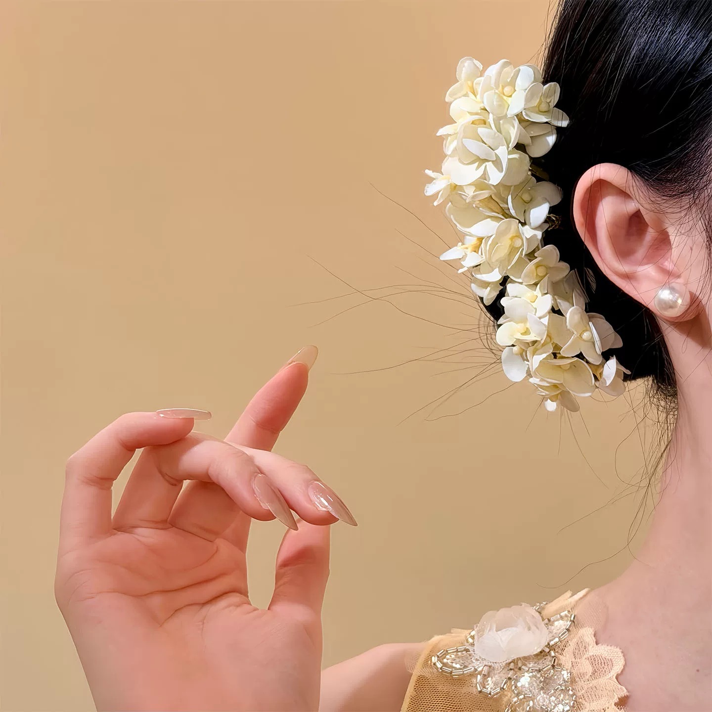 Spring Taro Flower Message~New Chinese-Style White Flower Hairpin, Ancient Style Flower Hairpin, Engagement Hair Accessory, Hair Ornament for Women, Hairpin Flower