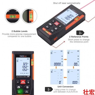 Millimeter accuracy! Productivity Tools! Digital Handheld Laser Range Finder Electronic Ruler Area Volume Calculation