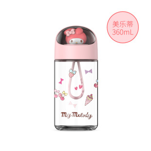 Фабрика Alcisi подлинный IP-мультфильм Sanrio Kemeng стеклянный стакан 360ml силиконовая ручка портативная прямая чашка