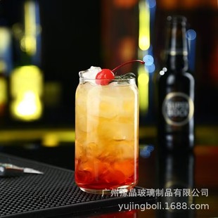 Yujing glass cup pop can shape heat-resistant Nordic color value ins coffee cup Coke can Wine Cup cocktail Cup