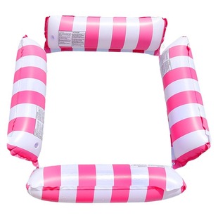 New products in stock inflatable four-tube recliner with net floating bed water amusement striped hammock foldable with net cloth floating row