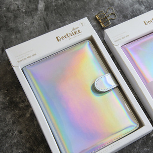 Internet Celebrity Hand Ledger ins Simple Cute Girl's Heart a6 Laser Journal Mini Pocket Book Square Grid Book