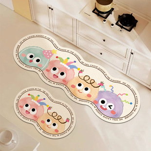 Kitchen Special Floor Mat Diatom Mud Absorbent Non-slip Foot Mat Household Cartoon Carpet Toilet Toilet Door Mat