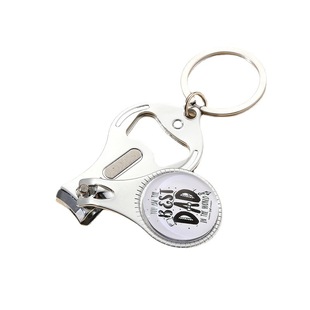 Father's Day gift keychain Time Gem nail clippers beer bottle opener metal key ring ornaments wholesale