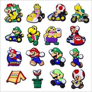 Mario Soft Rubber Garden Shoe Decorative Buckle Pvc Shoe Flower Shoe Buckle Jewelry Cross-Border Removable Clogs Super