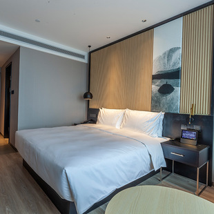Orange Hotel Furniture Standard Room Complete Set of Design Chain Hotel B&b Solid Wood Bed Apartment Furniture Standard Room Complete Set