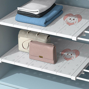 Nail-free Wardrobe Storage Layered Rack Partition Wardrobe Cabinet Partition Shoe Cabinet Telescopic Dormitory Storage Rack Kitchen Partition