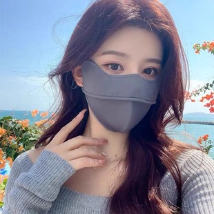 Ice Silk Mask Women's Eye Corner Breathable Summer Anti-Ultraviolet Sunshade Face Mask Upf50 Ear Hanging Mask