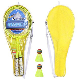REGAIL fluorescent color children's badminton racket H6508 training two beats to send 2 balls YMQ badminton racket set