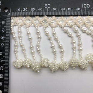 Ethnic Style Handmade Beads Pearl Tassel Lace Bead Ribbon Hanging Bar Code Hanfu Curtain Lighting Accessories