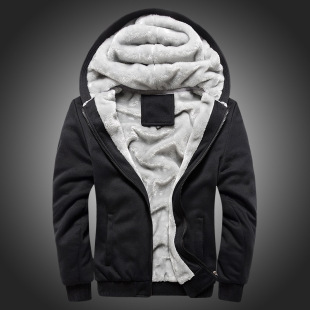 Foreign trade Men's hoodie hooded autumn and winter men's baseball uniform men's Korean-style sports fleece-lined thickened men's jacket