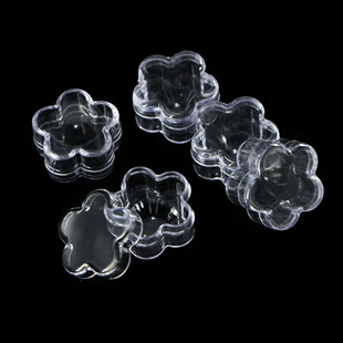Nail Art Material Storage Bottle Transparent Square Bottle Round Bottle Bright Diamond Powder Jewelry Storage Box Plastic Dried Flower Box Bright Powder Small