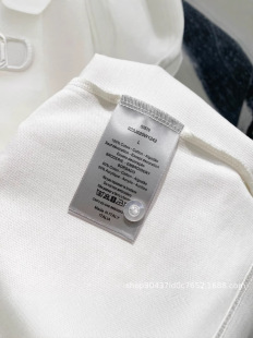 25ss high quality D new pearl cotton embroidered polo shirt stitching lapel short sleeve T-shirt men's polo