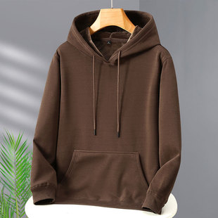 2023 autumn and winter new men's and women's sweater youth fashion trend solid color all-match fleece-lined thick hoodie top