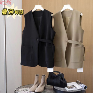 H8A2024 Spring and Autumn New plus size Women's Suit Vest chubby girl Stylish Slim Fashionable Vest Outer Wear Suit