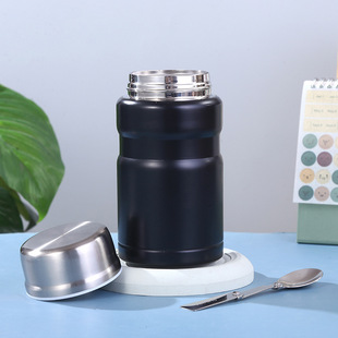 Gourmet braised beaker with spoon for students to use convenient office workers insulated rice Cup Braised Pot Stainless Steel large capacity