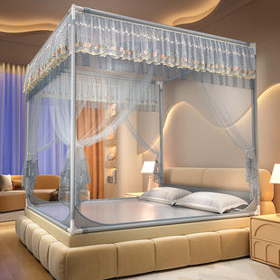 Encrypted anti-fall mosquito net for home bedroom 2025 new installation-free yurt back to the bottom of the baby to prevent falling bed net