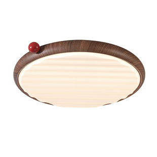 Middle ancient style bedroom ceiling lamp walnut color French retro style master bedroom study lamp Zhongshan home decoration lighting 473