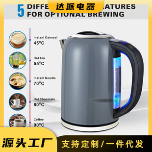 Cross-border wholesale 304 stainless steel electric kettle hotel 1.7 liters with water window automatic power-off kettle household