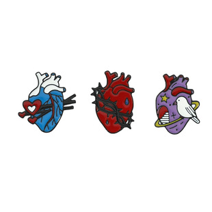 Cross-border new art organ brooch heart pigeon Thorn metal badge backpack collar metal accessories