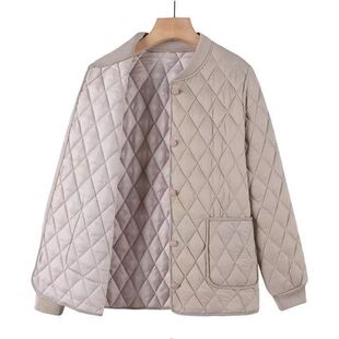 Korean Style Autumn and Winter New Style Mother's Thin and Small Fashionable Cotton Coat for Women Short Middle-Aged Loose Cotton Jacket and Cotton Coat for Women