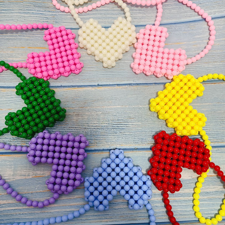 Beaded bags, heart-shaped bags, popular on Xiaohongshu, Douyin, and Instagram, pearl bags, handmade bags, DIY, Hyuna Korean style knitting.