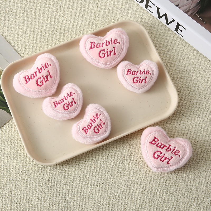 Cute Cartoon Girl Powder Love Head Plush Toy Brooch Socks Doll Cloth Doll Brooch Clothing Accessories
