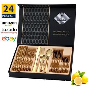 Трансграничный Amazon 1010 посуда из нержавеющей стали 24 комплекта подарочной коробки набор западной кухни стейк нож и вилка ложка набор посуды