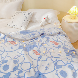 [Wholesale gift blanket] Air conditioning blanket flannel blanket quilt sheets coral fleece single double dormitory thin blanket