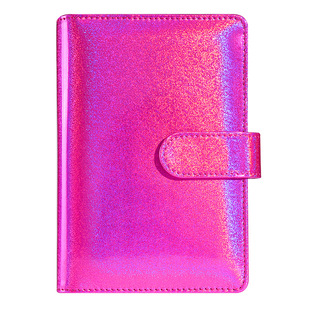 Cross-Border A6 Colorful Laser Macaron Notebook Set Pu Notebook Cash Budget Card Loose-Leaf Financial Ledger