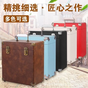 Vintage Solid Wood Portable LP Vinyl Record Storage Box 12-inch Storage Box CD Storage Box Vinyl Protection Box