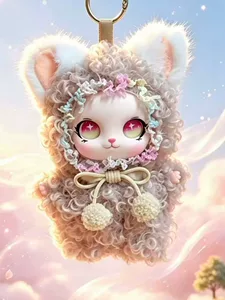 Мягкая игрушка с кудрявой шерстью подвеска на сумку