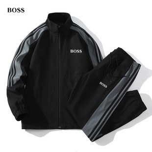 Cross-border Spring, Autumn and Winter Couple's Sports suit Korean-style Fashionable Casual Comfortable Simple Loose Sweatshirt suit in stock