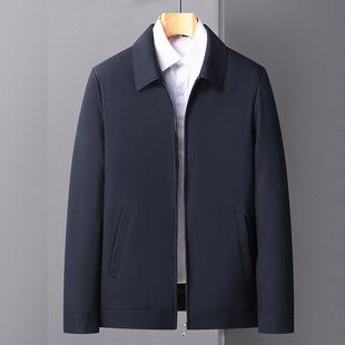 2024 New Dad Coat Spring and Autumn Top Middle-aged Men's Collar Clothes Middle-aged Grandpa Casual Jacket