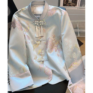 Розовый новый китайский пиджак женский весенний небольшой аромат