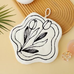 Симпатичные полотенце для рук Висячий кухонный туалет Ванная комната всасывающая тряпка полотенце для рук толстый коралловый бархат Детское полотенце