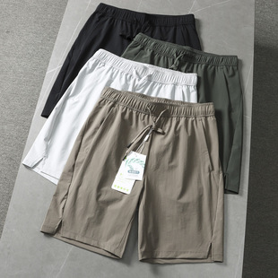 Cotton quick-drying moisture-wicking small split men's summer thin versatile elastic waist sports casual shorts