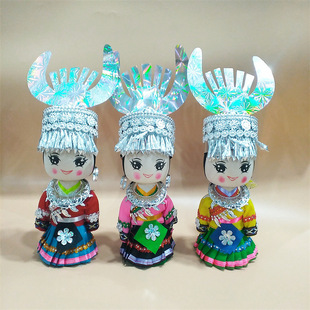 Ethnic minority wooden doll handmade Ragdoll decoration Phoenix ancient city characteristic doll Tourist Souvenir Wholesale