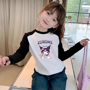 Girls' T-shirt Spring and Autumn 2024 New Style Western Style Children's Autumn Base Shirt Girl's Autumn Long Sleeve Top Trendy