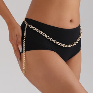 Europe and the United States cross-border jewelry personality single-layer exaggerated thick chain hot girl waist chain sexy bikini body chain female waist chain