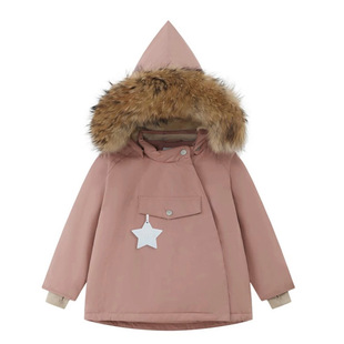 Ins Style Miniature Autumn and Winter Mat Male and Female Baby Kidsren's Clothing Kidsren's Windproof Thickeneded Elf Hat Cotton Jacket