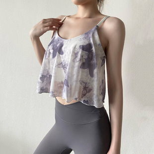 New Chinese Style Vest Sling Women's Belt Chest Pad Sports Underwear Summer Beautiful Back Outer Wear High-grade Sense Mesh Stitching Top