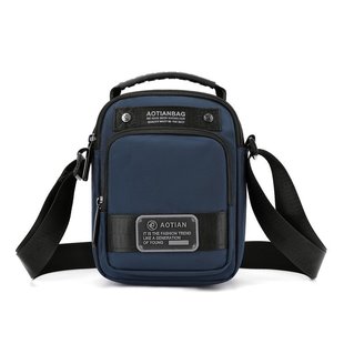 Men's Simple Multifunctional Large Capacity Shoulder Bag Casual Canvas Bag Outdoor Sports Mini Mobile Phone Bag
